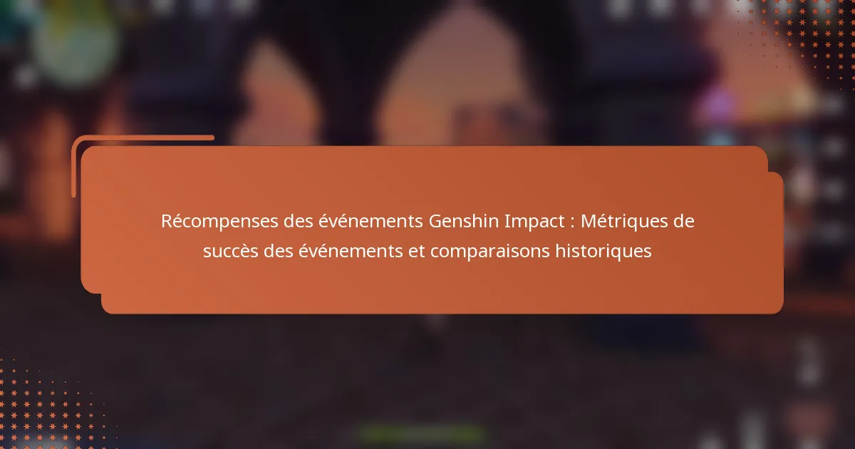 Récompenses des événements Genshin Impact : Métriques de succès des événements et comparaisons historiques
